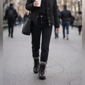 Sperry Top-Sider Black Quilted Waterproof Duck Boots Women’s Size 8